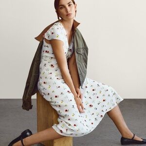 DOEN x GAP 2024 Collab Floral White Midi Dress